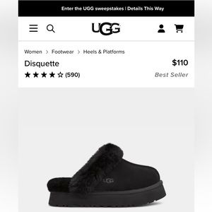 UGG Disquette Platform Women’s Slippers- Never been worn
